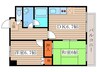 レスカール瑞穂 2DKの間取り