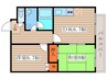 レスカール瑞穂 2DKの間取り