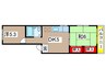 浅井ハイツ 2DKの間取り