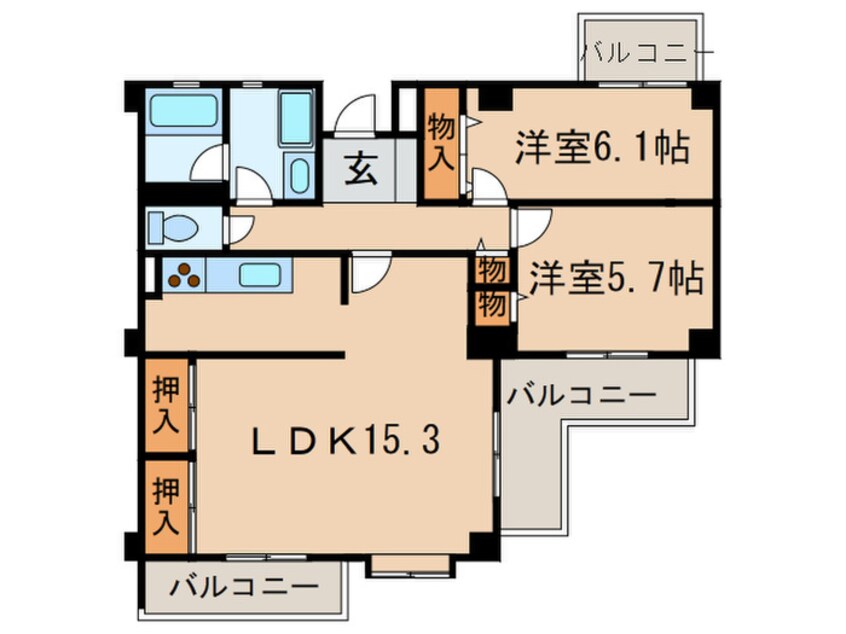 間取図 パ－クノヴァ藤ヶ丘南