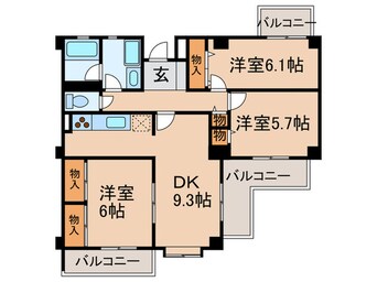 間取図 パ－クノヴァ藤ヶ丘南