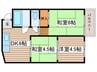 宝第一スカイハイツ（608） 3DKの間取り