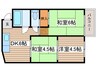 宝第一スカイハイツ（608） 3DKの間取り