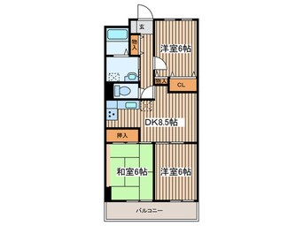 間取図 セザール鳴尾公園（302）