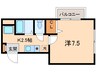 アヴェニールS.K 1Kの間取り