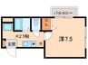 アヴェニールS.K 1Kの間取り