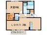 コスモスふじＢ 1LDKの間取り