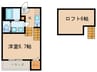 ハーモニーテラス西野町 1Kの間取り