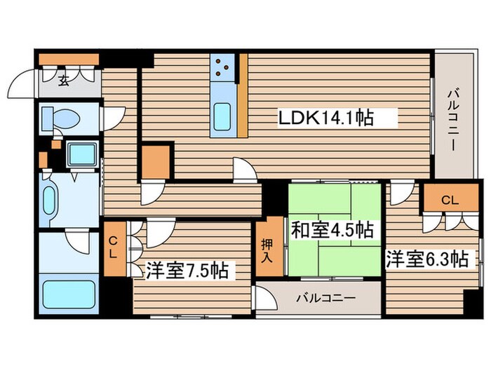 間取り図 グランドメゾン泉（1408）