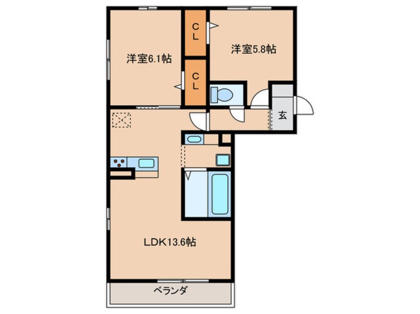 間取図 エーデルハイムクロダⅡ
