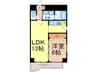 フロ－ラル今池 1LDKの間取り