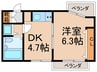 プロクシィスクエア宝が丘 1DKの間取り