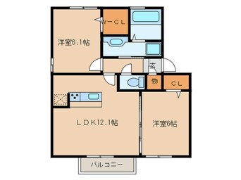 間取図 カピオン門間Ⅱ