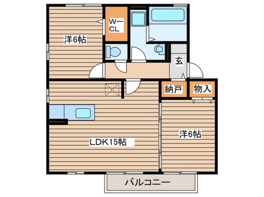 間取図 ウィステリア　B棟