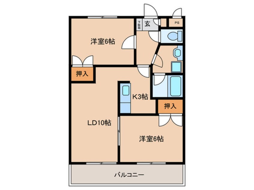 間取図 ヴｨレッジ稲垣