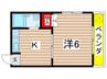シャンポ－ル藤美 1Kの間取り