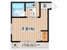 津賀田ハイツ 1Kの間取り