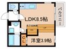 ハーモニーテラス志賀町Ⅸ 1LDKの間取り