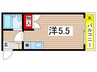 ｺｽﾓ川名 1Rの間取り