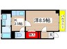 サンクメゾン 1Kの間取り