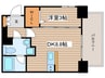 ｴｽﾃﾑｺｰﾄ名古屋新栄Ⅵｱｰﾄﾃﾗｽ 1DKの間取り
