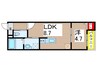 Monstera 野並 1LDKの間取り
