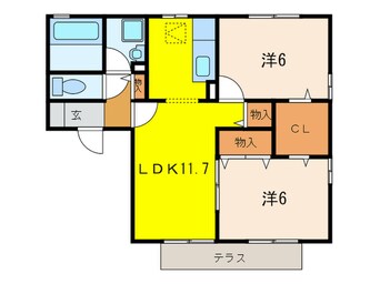 間取図 セジュ－ル池鯉鮒Ａ