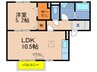 セジュール名和 1LDKの間取り