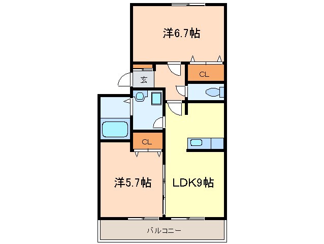 間取り図 グランディ－ルⅡ