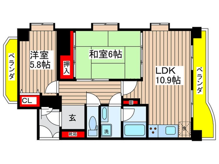 間取り図 ダイアパレス元宮町（302）