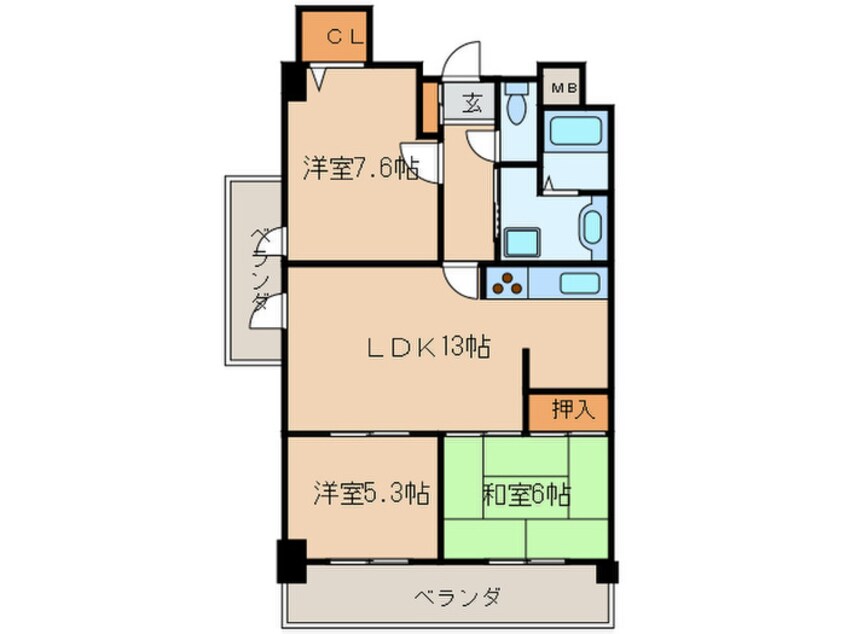 間取図 メゾン砂田橋