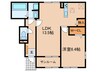 キポス 1LDKの間取り