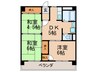 パ－クエステイツ 3DKの間取り