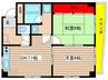 ルミナス白壁 2DKの間取り