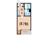 シャルムⅡ 1Kの間取り