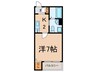 シャルムⅡ 1Kの間取り