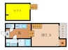 アルバーノ大江Ａ棟 1Kの間取り