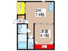 グランツ広路通 1DKの間取り