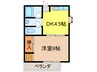 コーポラス新出 1DKの間取り