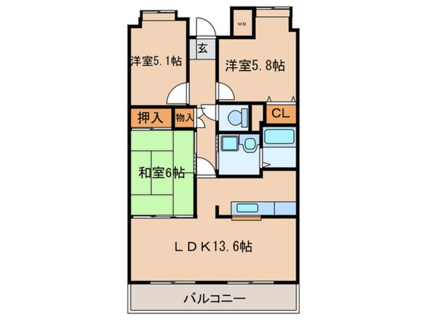 間取図 ア・レーズ平子