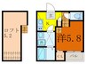 ヒルズ黒川 1Kの間取り