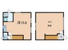 小信中島ガレージハウス 1Rの間取り