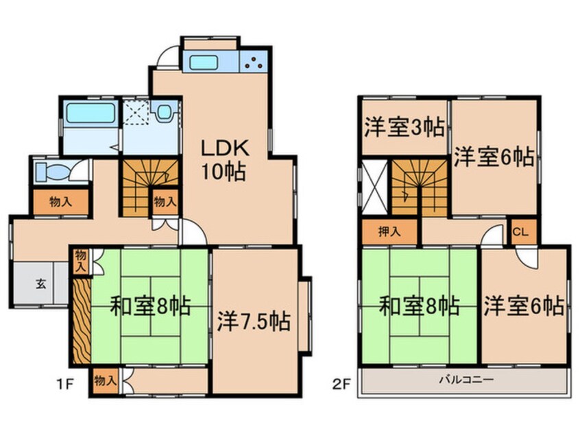 間取図 豊田市昭和町2丁目貸家