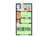 ひよこ荘 2Kの間取り