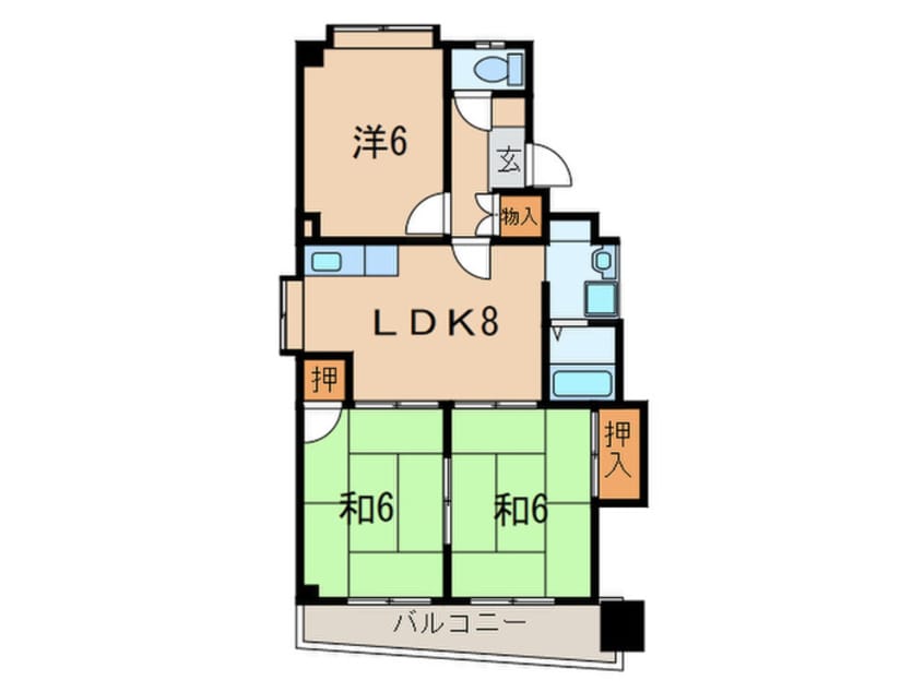 間取図 サンロ－ヤル福寿ビル