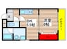 鶴舞北ビル 1DKの間取り