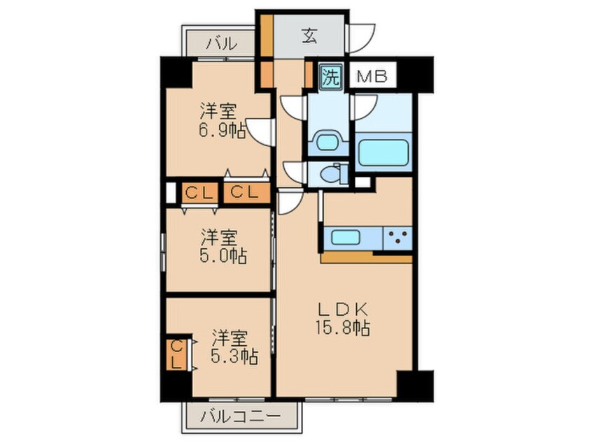 間取図 ラヴァーチェ徳川