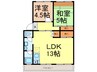 仲田苑 2LDKの間取り