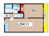 ＦＢ恵方マンション 1LDKの間取り