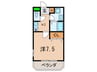 ヴィラ　アウロ－ラ 1Kの間取り